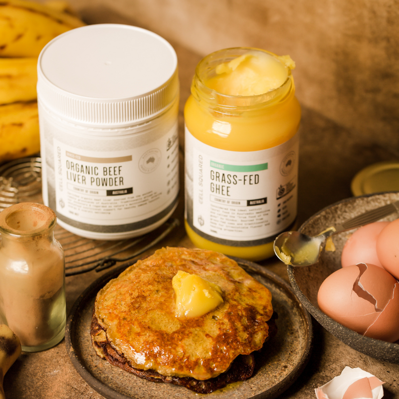 Banana Pancakes Infused With Beef Liver Powder & Collagen Peptides