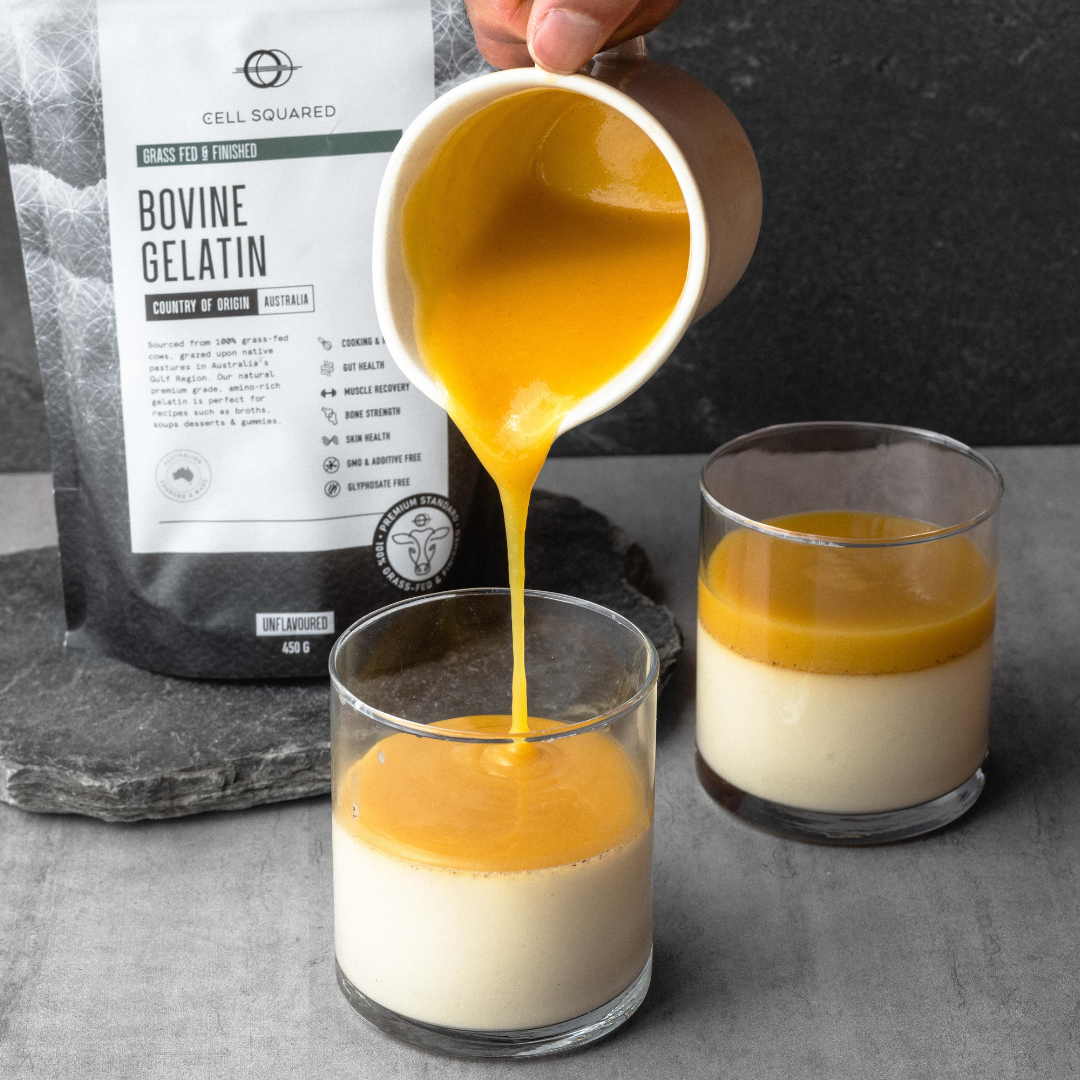 Animal-Based Panna Cotta with Caramel Sauce