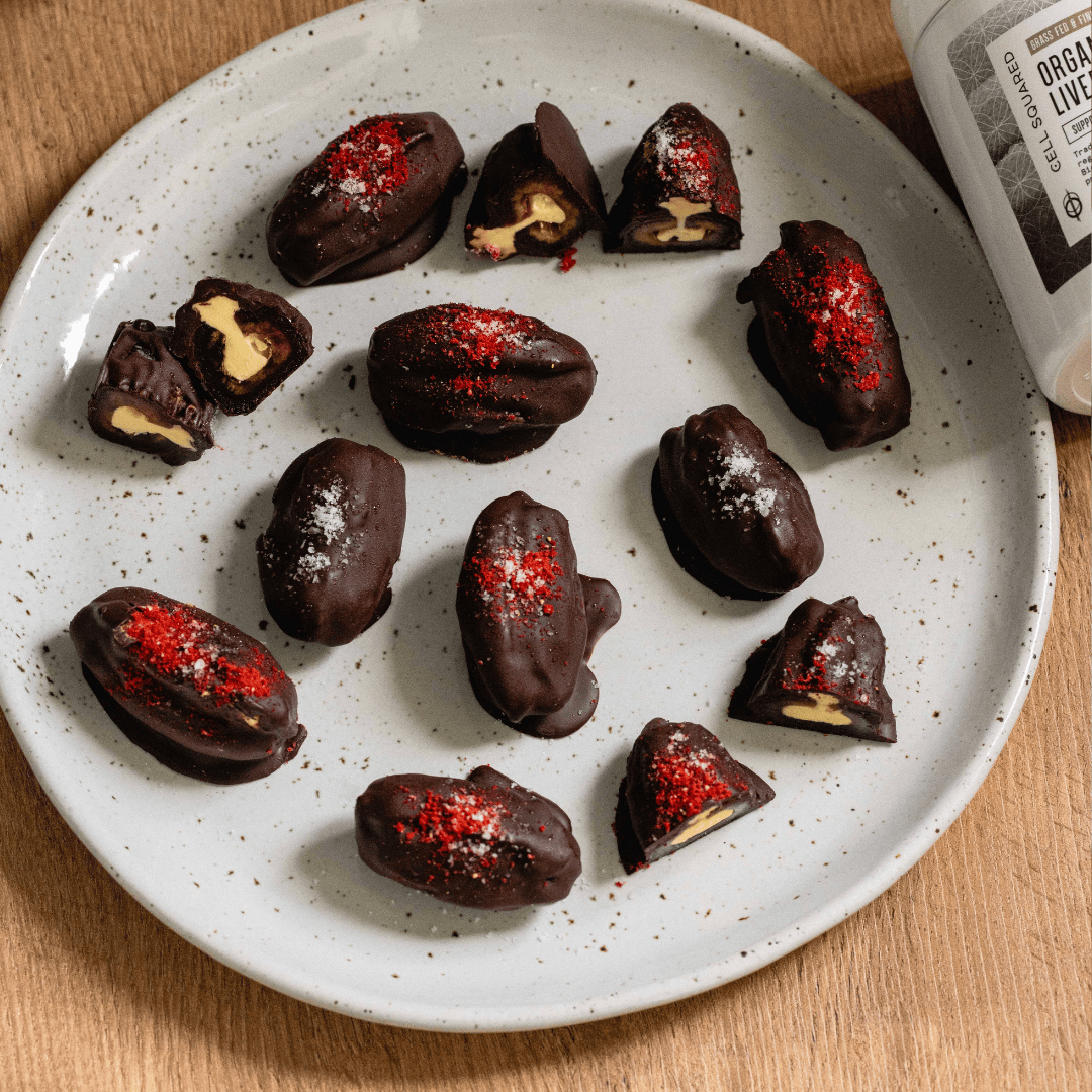 Whipped-butter Stuffed Dates with Beef Liver & Organs Powder