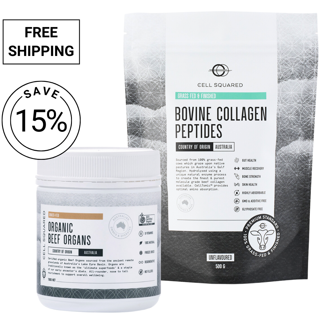 Beef Organs &amp; Bovine Collagen Powder Bundle - Save 15%