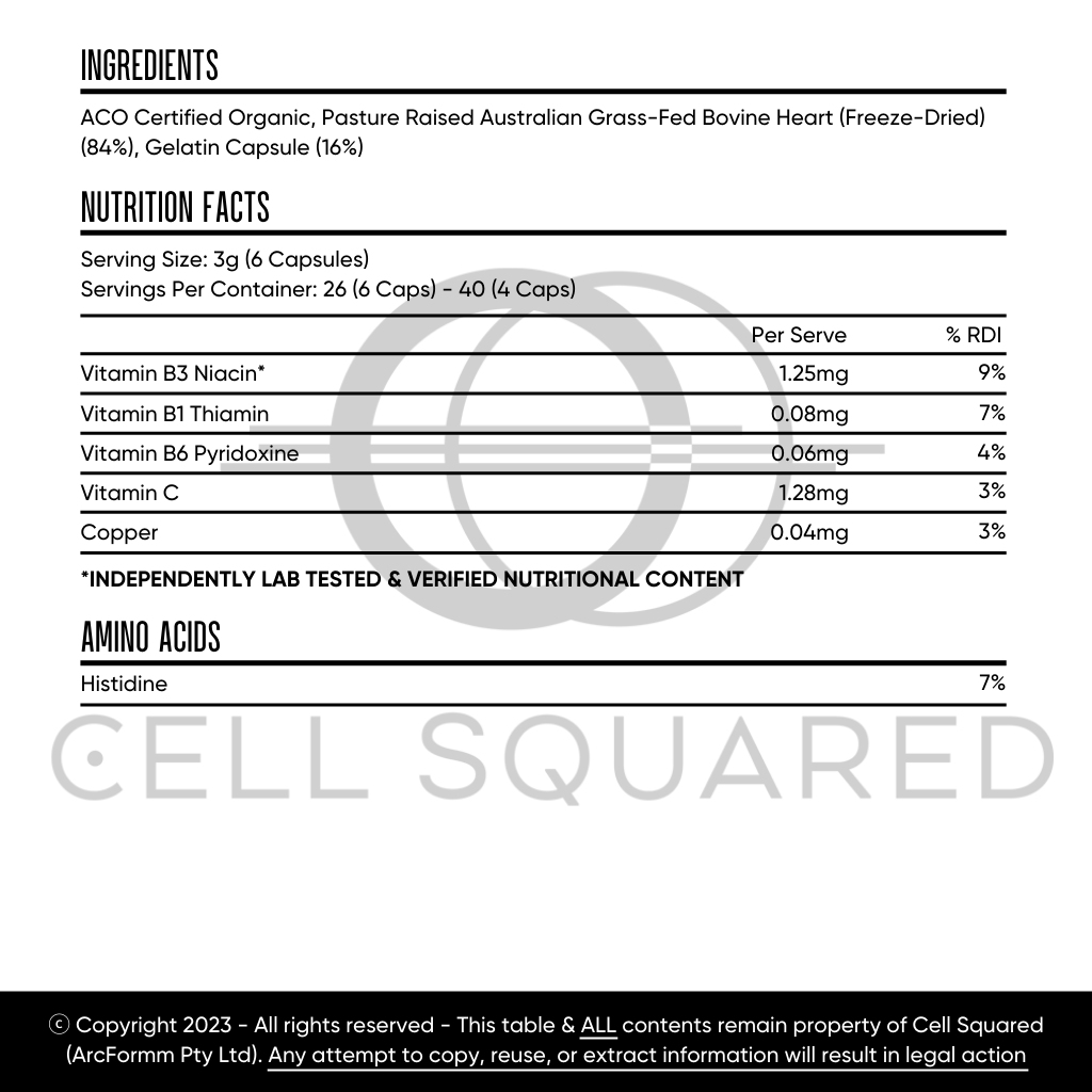 Beef Heart Capsules Supplements Ingredients