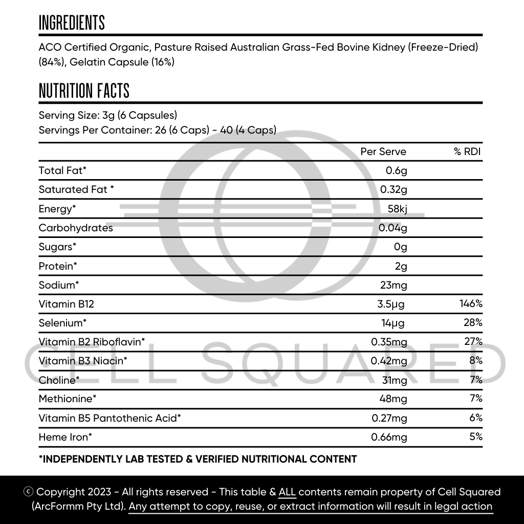 &#39;Histamine &amp; Thyroid Support&#39; Organic Beef Kidney Value Pack - Save 10%