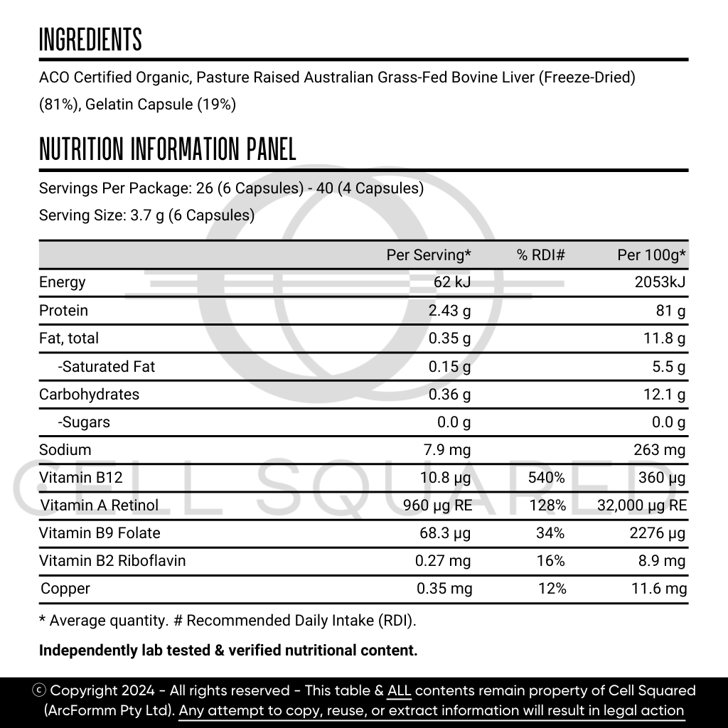 Organic Grass-Fed Beef Liver Capsules - Nature&#39;s Nutrient Powerhouse