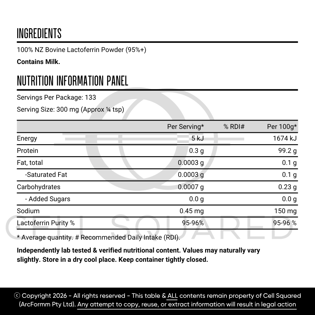 LactoPure 95 Lactoferrin Powder 40g