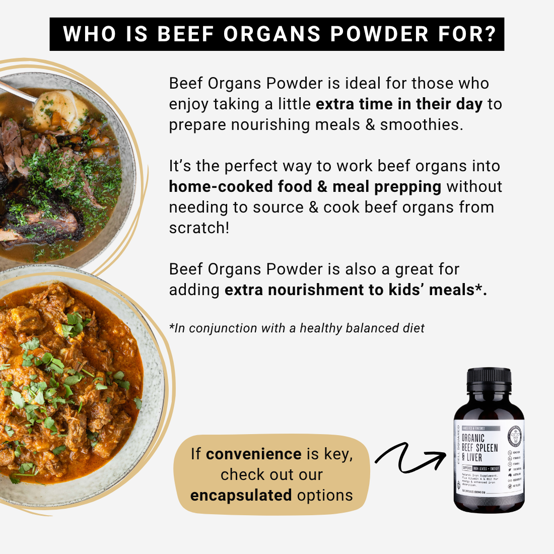 Australian Certified Organic Grass-Fed Beef Organs Powder - 130g