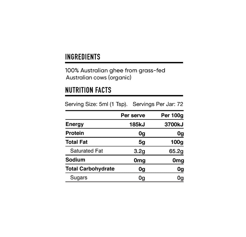 Organic Grass-Fed Ghee 360ml - Cell Squared